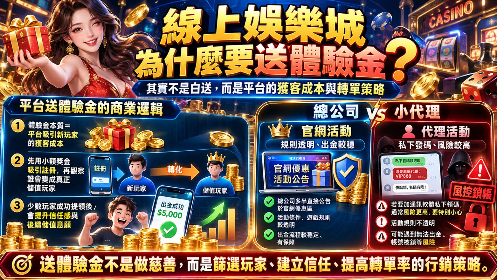 娛樂城送體驗金真的不用花錢？先看清楚領取資格與使用規則，避免優惠陷阱。